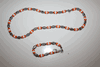 NETHERLANDS ORANGE & WHITE COUNTRY FLAG NECKLACE AND BRACELET COMBO .. NEW