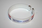 NETHERLANDS WHITE COUNTRY FLAG FLEXIBLE BRACELET WRISTBAND ... FIFA WORLD CUP SOCCER FOOTBALL .. NEW