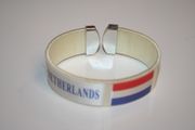 NETHERLANDS WHITE SUPER THICK COUNTRY FLAG BRACELET WRISTBAND .. FIFA WORLD CUP SOCCER FOOTBALL .. NEW