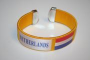 NETHERLANDS YELLOW SUPER THICK COUNTRY FLAG BRACELET WRISTBAND ... FIFA WORLD CUP SOCCER FOOTBALL .. NEW