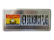 NEW BRUNSWICK COUNTRY FLAG SILVER SMALL METALLIC LICENSE PLATE DECAL STICKER EMBLEM ...