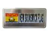 NEW BRUNSWICK COUNTRY FLAG SILVER SMALL METALLIC LICENSE PLATE DECAL STICKER EMBLEM ...
