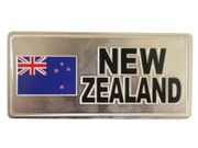 NEW ZEALAND COUNTRY FLAG SMALL SILVER METAL LICENSE PLATE STICKER DECAL .. FIFA WORLD CUP .. NEW