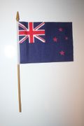 NEW ZEALAND NATIONAL COUNTRY 4" X 6" SMALL STICK FLAG WITH 10" POLE ...NEW
