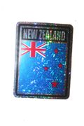 NEW ZEALAND SQUARE COUNTRY FLAG METALLIC BUMPER STICKER DECAL .. SIZE 3" X 4" INCHES .. NEW