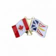 NEWFOUNDLAND / CANADA PROVINCIAL FLAG SMALL METAL FRIENDSHIP LAPEL PIN BADGE .. CANADIAN PROVINCE ..  NEW
