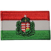 WAR Flag Of HUNGARY 1939 - 1945  SMALL IRON-ON EMBROIDERED PATCH CREST BADGE