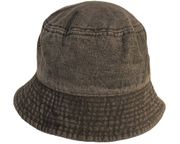 STONE - WASHED Cotton Denim BLACK BUCKET HAT ...Size : S/M