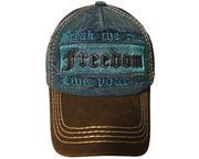 BREAK THE RULE   FREEDOM   LIVE YOUR LIFE Original Vintage BLUE - BROWN HAT CAP...Size : ONE SIZE