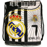 REAL MADRID Soccer Team Logo Drawstring Knapsack BAG 14" x 18" Inch