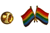 2 Waving LGBTQ Pride Flags Metal LAPEL PIN BADGE METAL LAPEL PIN BADGE