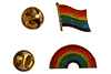 2 LGBTQ Pride Flag & Pride RAINBOW - SET Metal LAPEL PIN BADGE METAL LAPEL PIN BADGES