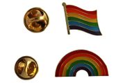 2 LGBTQ Pride Flag & Pride RAINBOW - SET Metal LAPEL PIN BADGE METAL LAPEL PIN BADGES