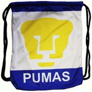 PUMAS ( Mexico ) Soccer Team Logo Drawstring Knapsack BAG 14" x 18" Inch.