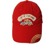HAPPY SCHOOL DRIVING MONKEY Cotton RED HAT CAP .. For : Ages: 4 - 8 Yrs