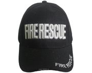 FIRERESCUE  Black EMBOSSED HAT CAP...Size : ONE SIZE FITS ALL