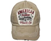 AMERICAN CLASSIC USA 1970 MUSCLE CAR Original Vintage BEIGE HAT CAP...Size : ONE SIZE
