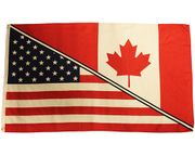 CANADA / USA 3' X 5' FEET LARGE FLAG BANNER.
