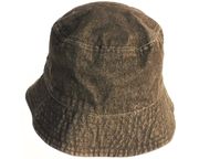 STONE - WASHED Cotton BLACK BUCKET HAT ...Size : S/M