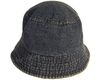 STONE - WASHED Cotton Denim DARK BLUE BUCKET HAT ...Size : S/M