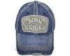 BORN TO RIDE Original Vintage BLUE HAT CAP...Size : ONE SIZE