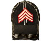 USA Military SERGEANT' White-Red CHEVRON HAT CAP...Size : ONE SIZE FITS ALL