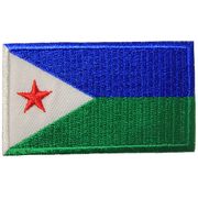 DJIBOUTI COUNTRY FLAG SMALL IRON-ON EMBROIDERED PATCH CREST BADGE