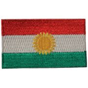 KURDISTAN COUNTRY FLAG SMALL IRON-ON EMBROIDERED PATCH CREST BADGE