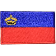  LIECHTENSTEIN  COUNTRY FLAG SMALL IRON-ON EMBROIDERED PATCH CREST BADGE