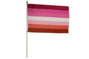 LGBTQ LIPSTICK 12" x 18" Inch FLAG BANNER On 2 Feet Wooden Stick
