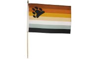 LGBTQ BEAR 12" x 18" Inch FLAG BANNER On 2 Feet Wooden Stick