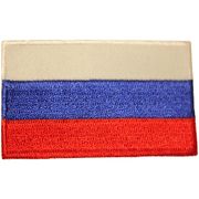 RUSSIA COUNTRY FLAG SMALL IRON-ON EMBROIDERED PATCH CREST BADGE 
