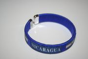 NICARAGUA BLUE COUNTRY FLAG FLEXIBLE BRACELET WRISTBAND .. NEW