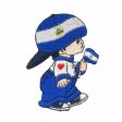NICARAGUA LITTLE BOY COUNTRY FLAG IRON ON EMBROIDERED PATCH CREST BADGE .. NEW