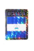 NICARAGUA SQUARE COUNTRY FLAG METALLIC BUMPER STICKER DECAL .. SIZE 3" X 4" INCHES .. NEW