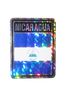 NICARAGUA SQUARE COUNTRY FLAG METALLIC BUMPER STICKER DECAL .. SIZE 3" X 4" INCHES .. NEW