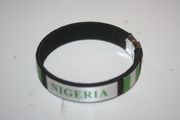NIGERIA BLACK COUNTRY FLAG FLEXIBLE C BRACELET WRISTBAND .. NEW
