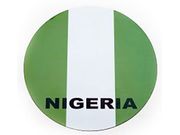 NIGERIA COUNTRY FLAG CAR MAGNET CIRCLE SHAPE 6 1/4" INCHES IN DIAMETER .. FIFA SOCCER WORLD CUP .. NEW