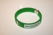 NIGERIA COUNTRY FLAG GREEN BRACELET WRISTBAND .. NEW