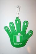 NIGERIA COUNTRY FLAG WINDOW DISPLAY HAND WITH SUCTION CUP .. NEW