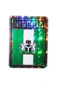 NIGERIA SQUARE COUNTRY FLAG METALLIC BUMPER STICKER DECAL .. SIZE 3" X 4" INCHES .. NEW