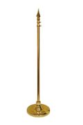 *** NO CANADA & INTERNATIONAL SHIPPING *** GOLD ALUMINUM ADJUSTABLE FLAGPOLE KIT WITH METAL SPEAR ON TOP & GOLD BASE .. SIZE : 36" X 65" INCH