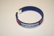 NORTH KOREA BLUE COUNTRY FLAG FLEXIBLE METAL NYLON BRACELET .. NEW