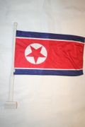 NORTH KOREA COUNTRY CAR AUTOMOBILE STICK FLAG .. NEW