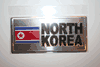 NORTH KOREA COUNTRY FLAG SMALL SILVER METAL LICENSE PLATE STICKER DECAL .. FIFA WORLD CUP .. NEW