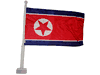 NORTH KOREA RED FPF LOGO 12" X 18" INCHES HEAVY DUTY COUNTRY FLAG WITH STICK .. FIFA SOCCER WORLD CUP .. NEW