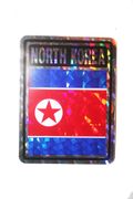 NORTH KOREA SQUARE COUNTRY FLAG METALLIC BUMPER STICKER DECAL .. SIZE 3" X 4" INCHES .. NEW