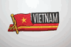 NORTH VIETNAM COUNTRY FLAG WORD IRON ON PATCH CREST BADGE . .NEW