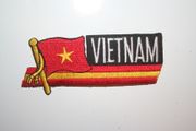 NORTH VIETNAM COUNTRY FLAG WORD IRON ON PATCH CREST BADGE . .NEW