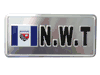 NORTH WEST TERRITORIES N.W.T. COUNTRY FLAG SILVER SMALL METALLIC LICENSE PLATE DECAL STICKER EMBLEM ...